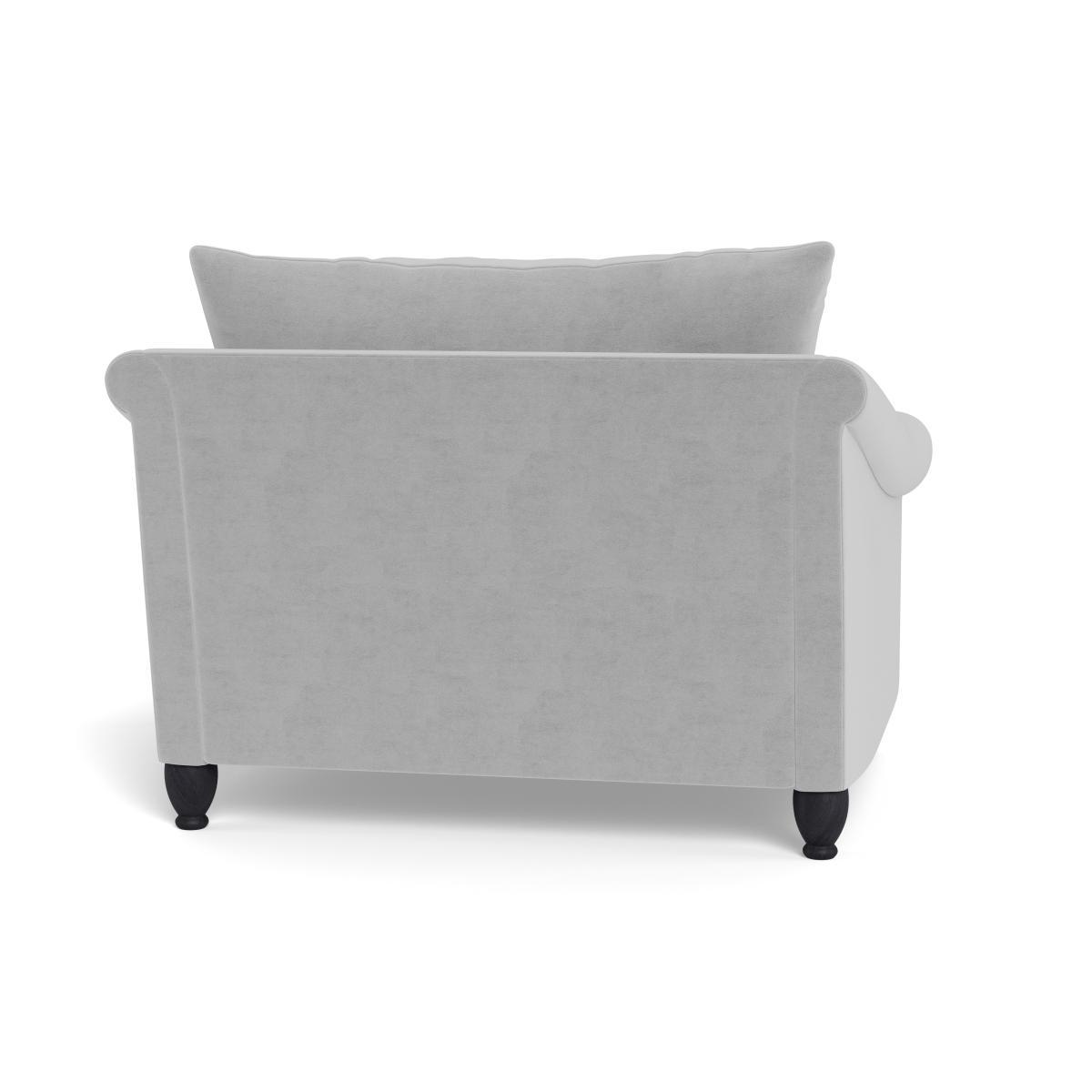 Heal's Devon Loveseat Velvet Platinum Dark Brown Stain Beech Feet - Heal's UK Furniture – image 5
