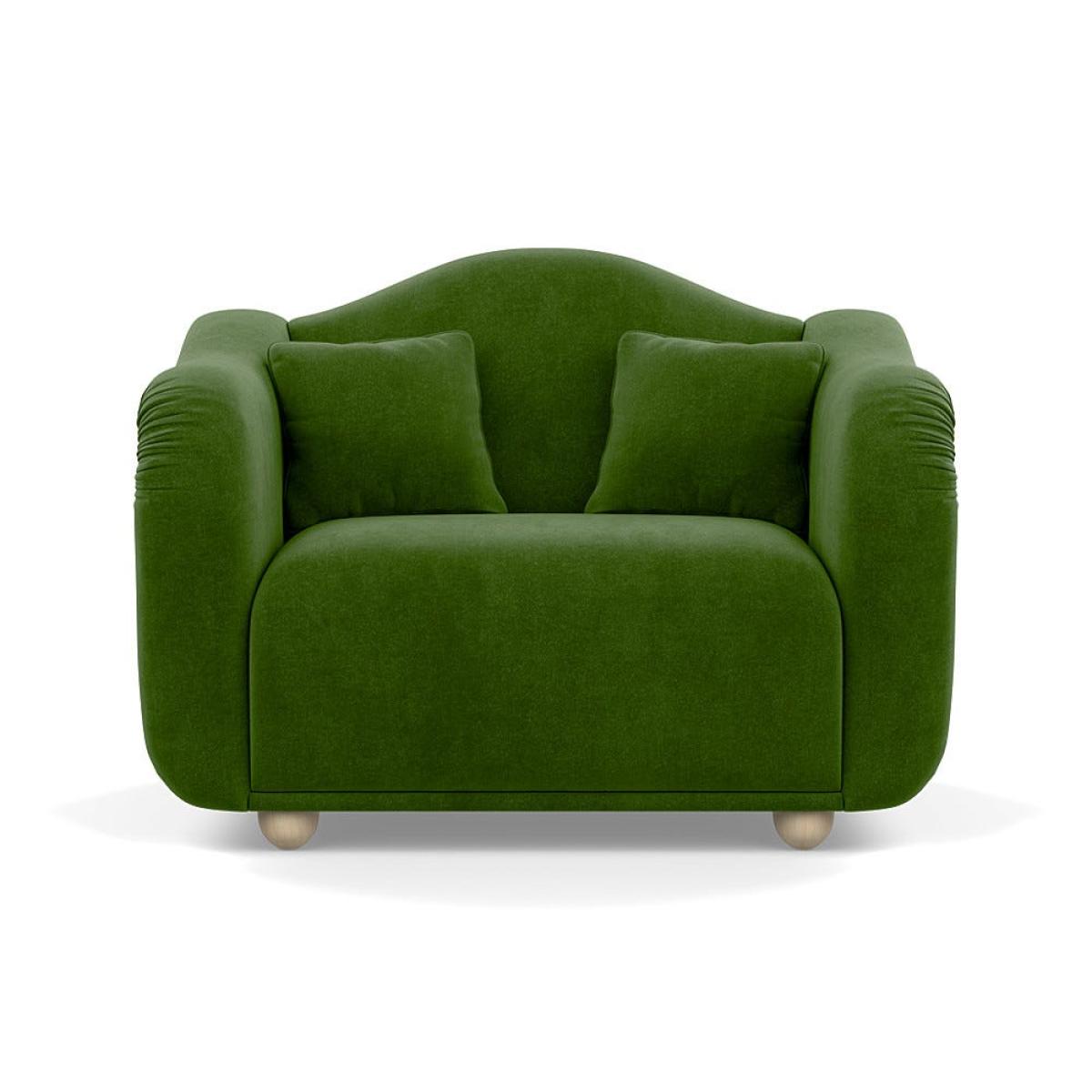 Heal's Tetbury Loveseat Smart Luxe Velvet Grass Natural Beech Feet – image 2