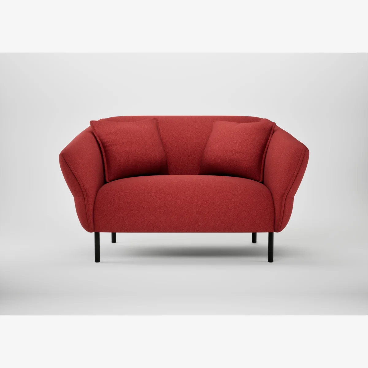 Heal's Alto Loveseat Melton Wool Red Oxide Black Feet – image 1
