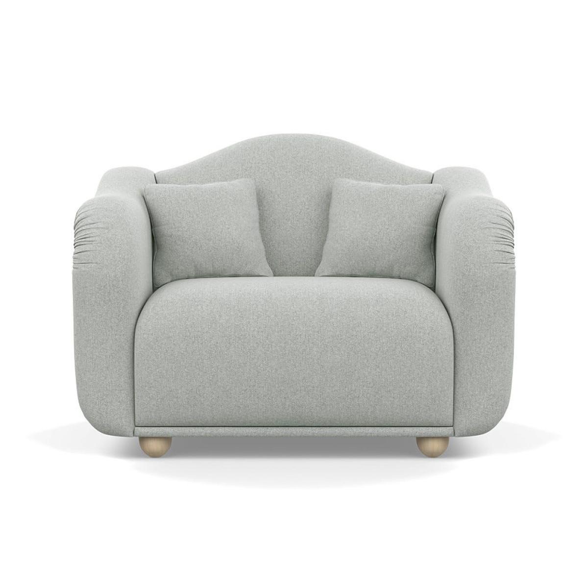 Heal's Tetbury Loveseat Melton Wool Limestone Natural Beech Feet – image 2