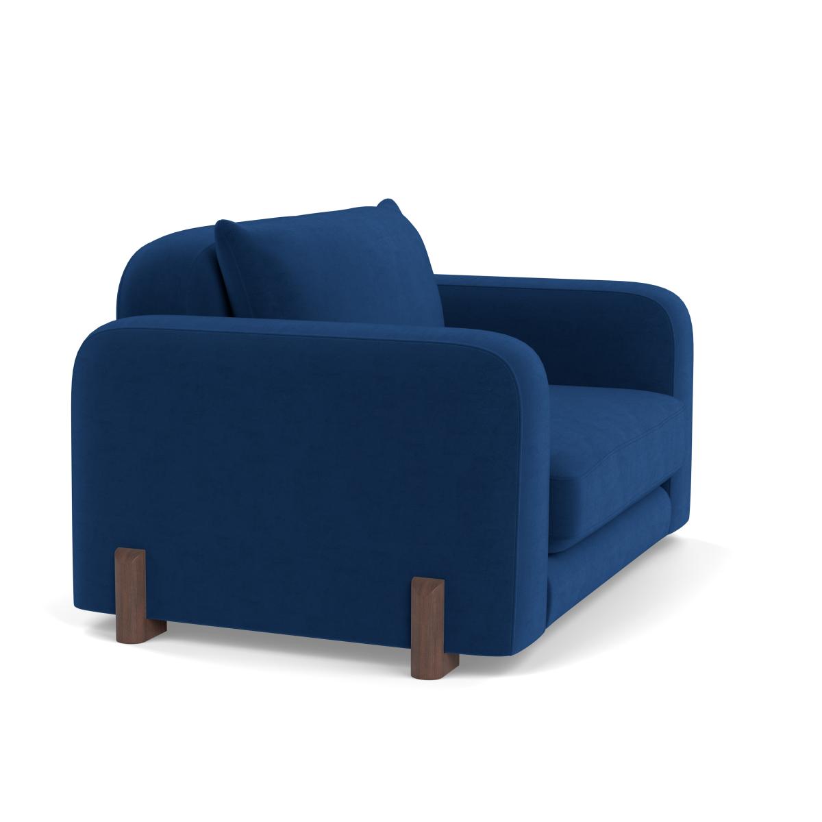 Heal's Nuvola Loveseat Velvet Petrol Walnut Stained Feet – image 2