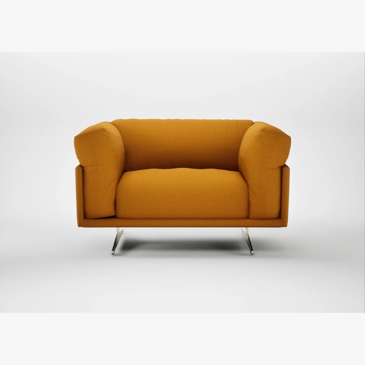 Heal's Novara Loveseat Loop Twill Ochre Stainless Steel Feet – image 1
