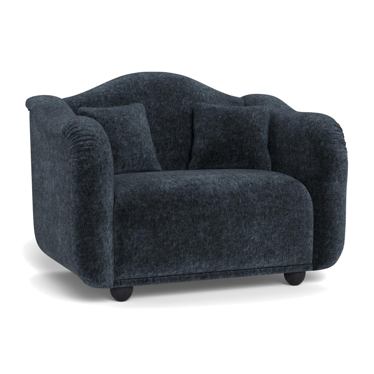Heal's Tetbury Loveseat Boucle Velvet Space Black Beech Feet – image 1