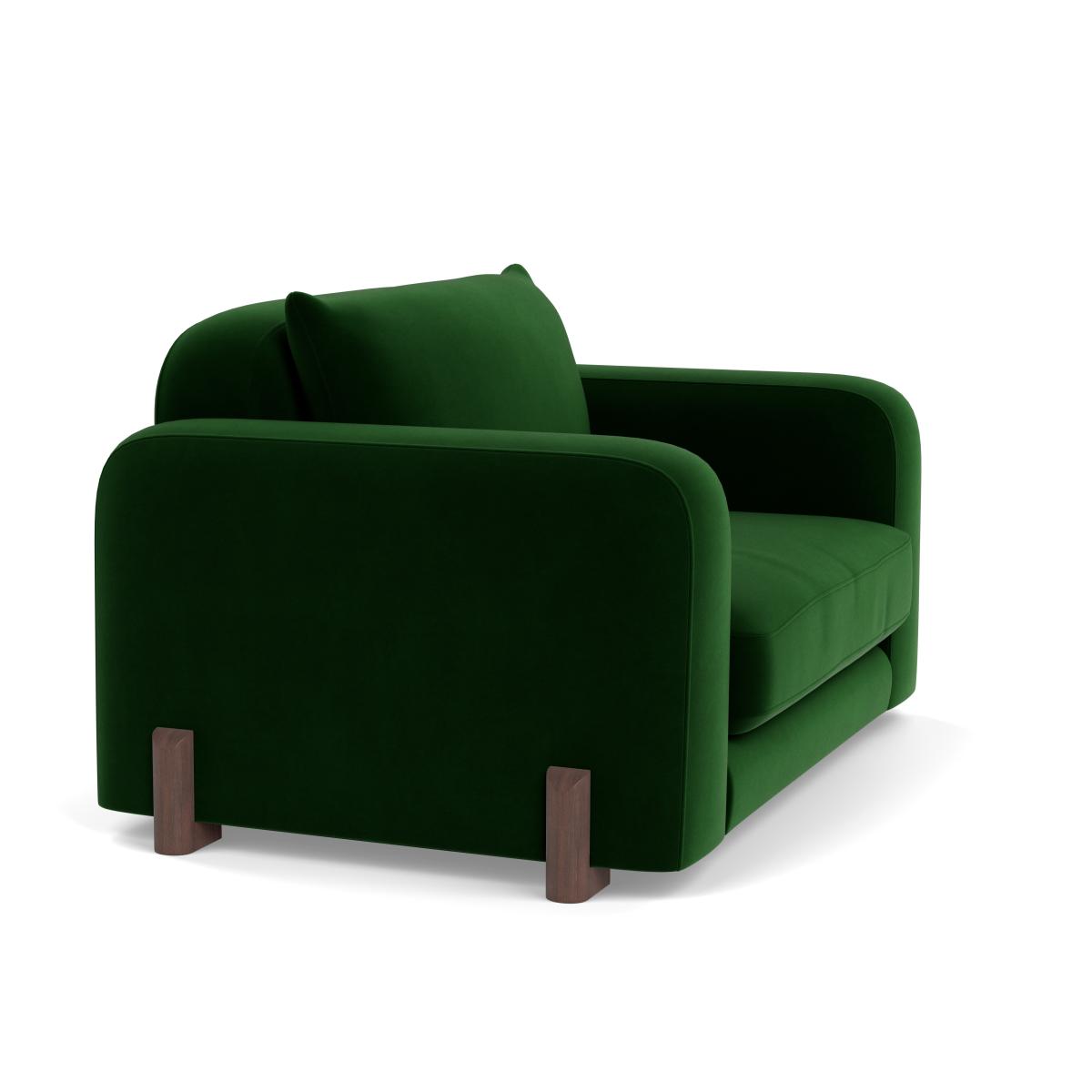 Heal's Nuvola Loveseat Smart Velvet Forest Walnut Stained Feet – image 2