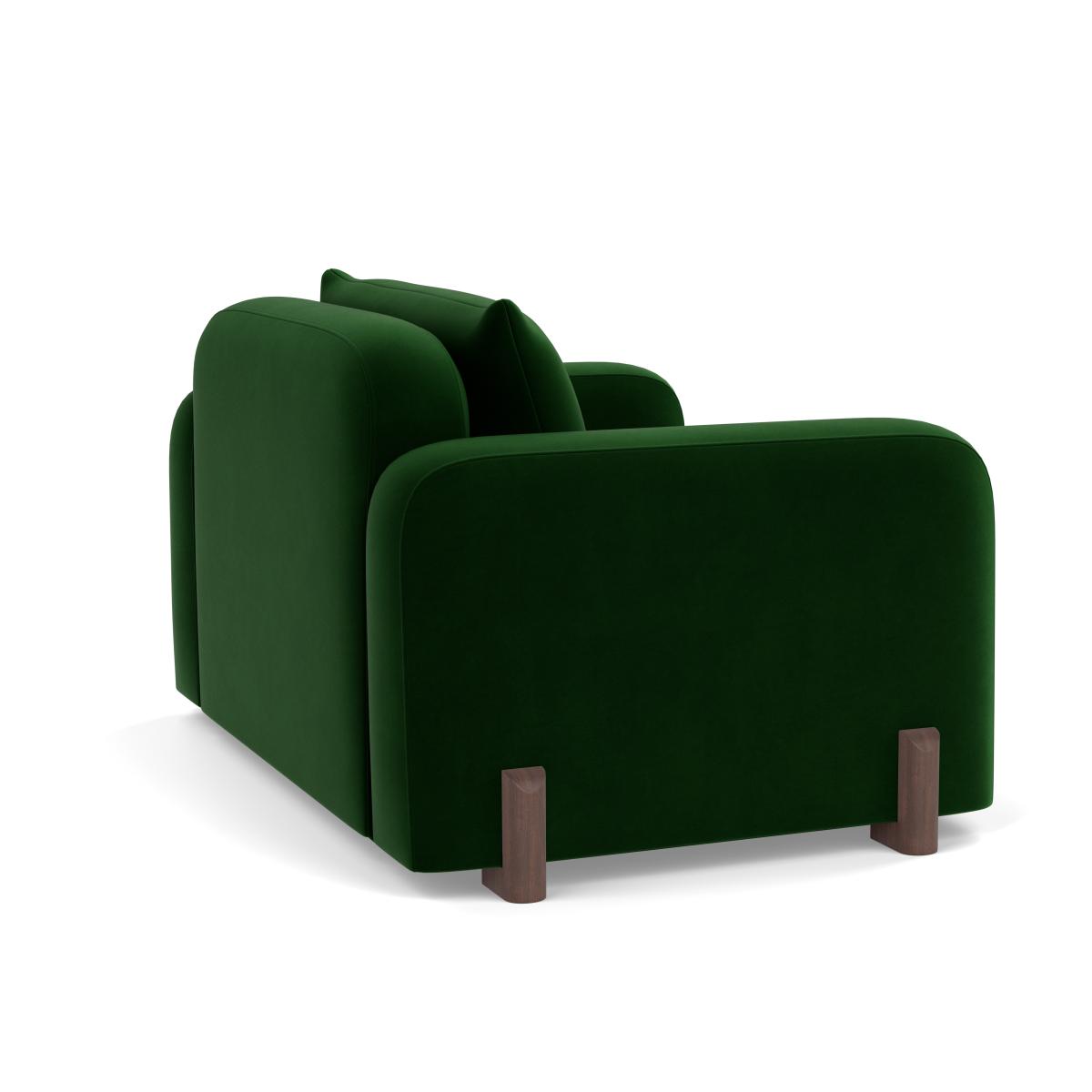 Heal's Nuvola Loveseat Smart Velvet Forest Walnut Stained Feet – image 4