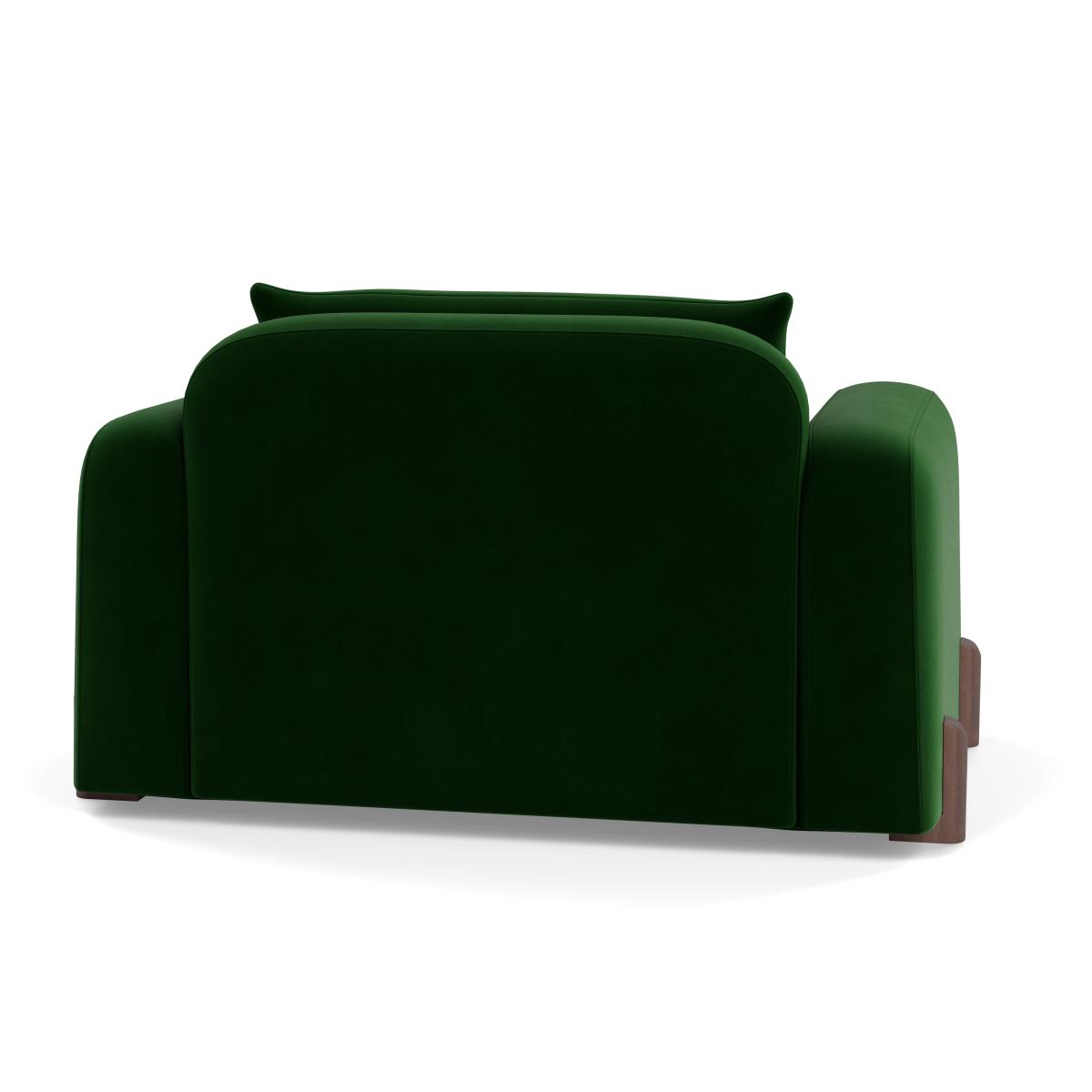 Heal's Nuvola Loveseat Smart Velvet Forest Walnut Stained Feet – image 5