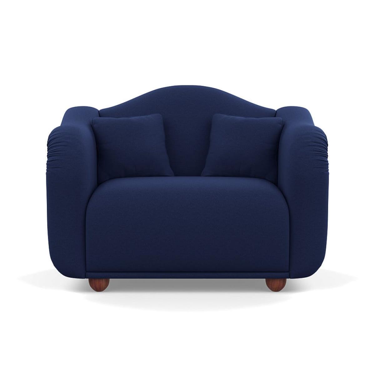 Heal's Tetbury Loveseat Melton Wool New Navy Walnut Stained Beech Feet – image 2