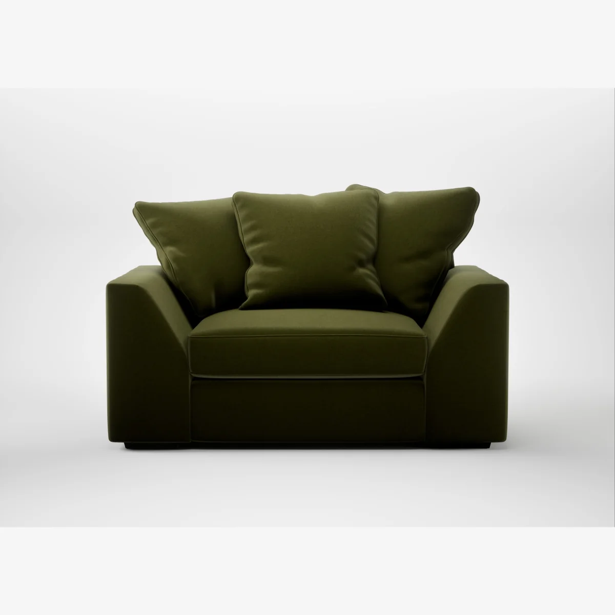 Heal's Cumulus Loveseat Cotton Velvet Evergreen Black Feet