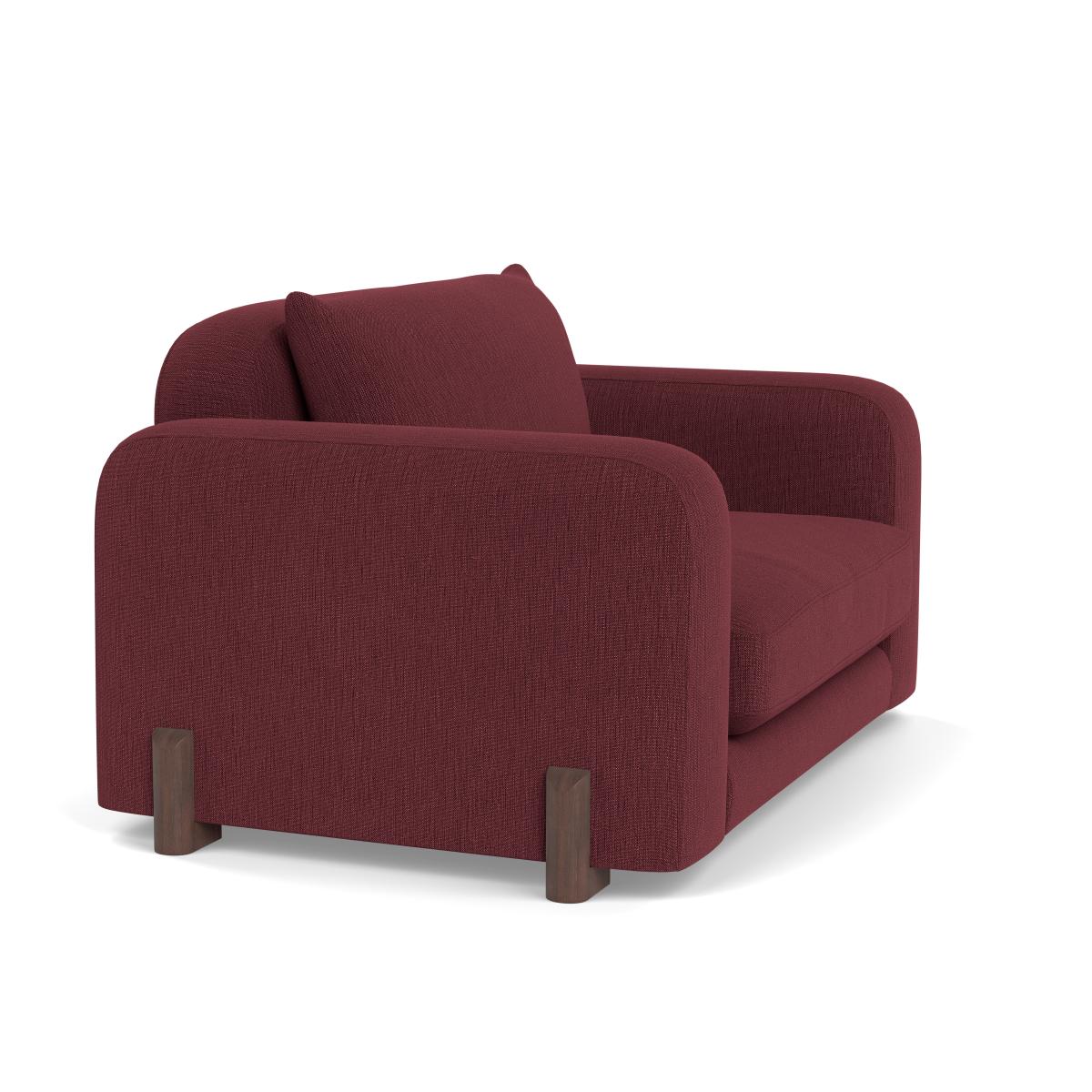 Heal's Nuvola Loveseat Smart Linen Maroon Walnut Stained Feet – image 2