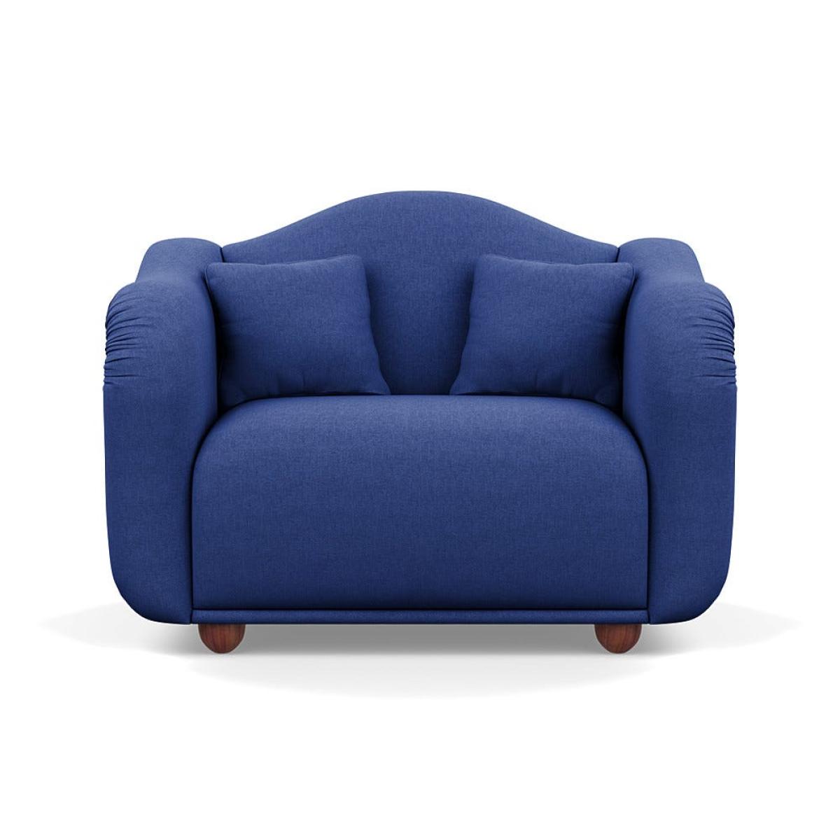 Heal's Tetbury Loveseat Brushed Cotton Cobalt Walnut Stained Beech Feet – image 2