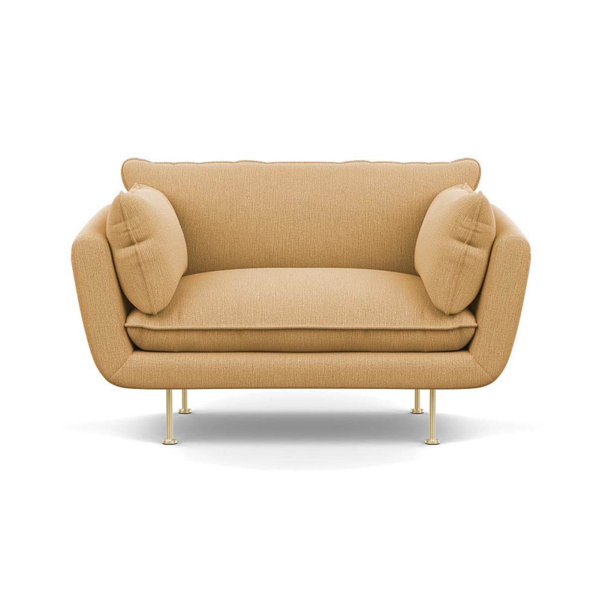 Heal's Allora Loveseat Smart Linen Mix Sand Brass Feet – image 2