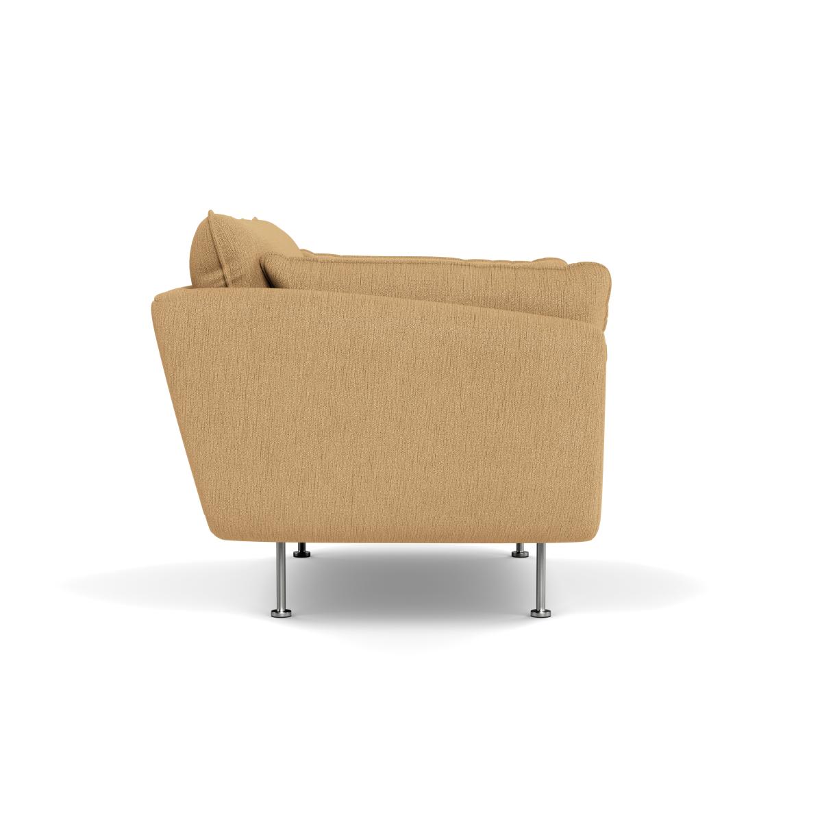 Heal's Allora Loveseat Smart Linen Mix Sand Brass Feet – image 4