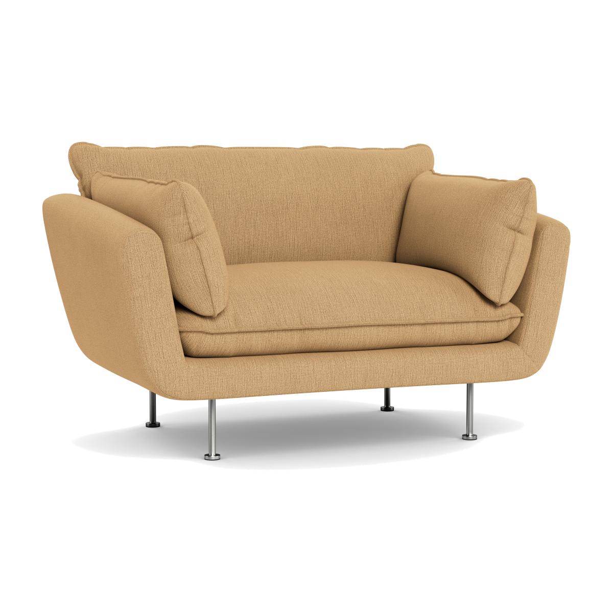 Heal's Allora Loveseat Smart Linen Mix Sand Brass Feet – image 1