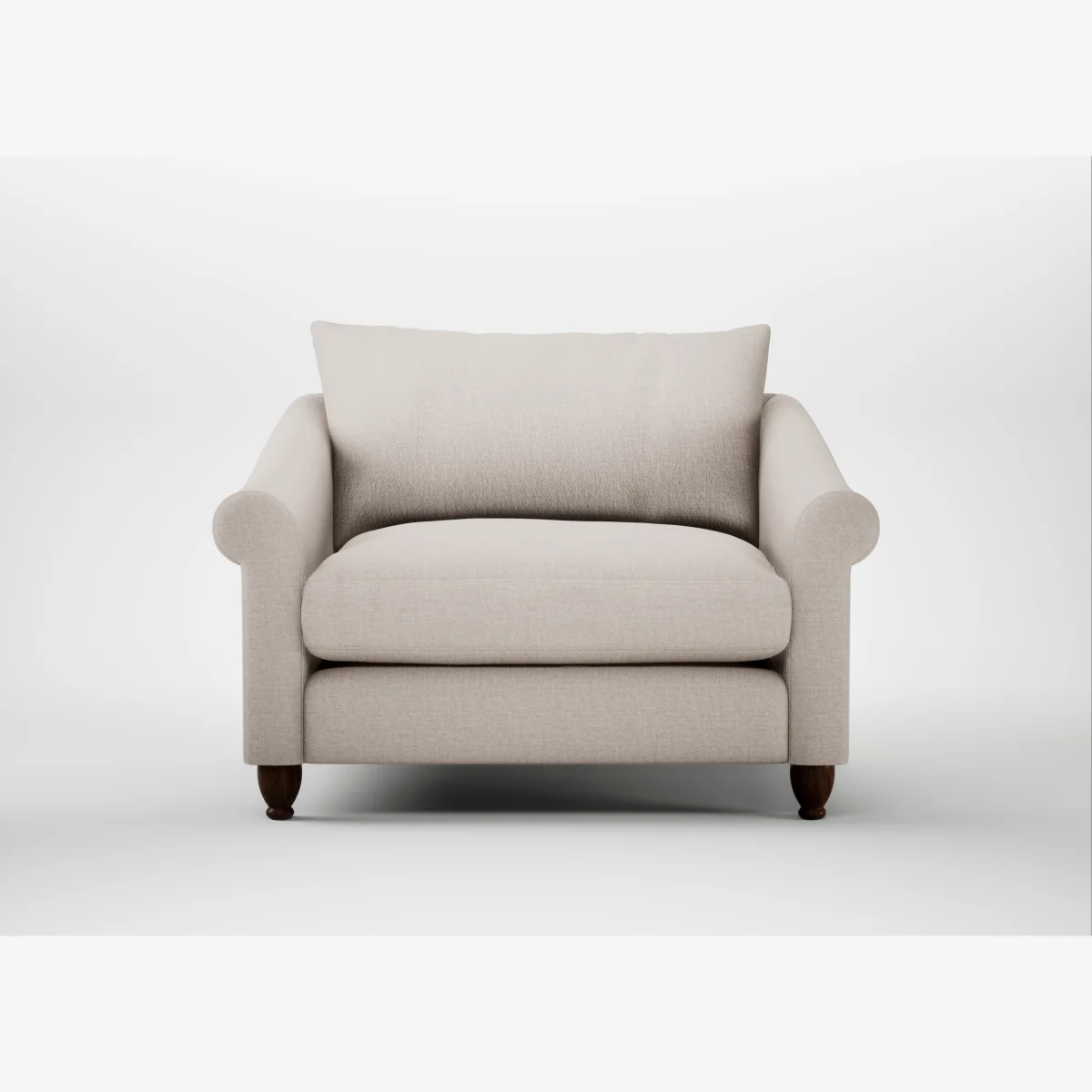 Heal's Devon Loveseat Capelo Linen-Cotton Sesame Walnut Stained Feet – image 1