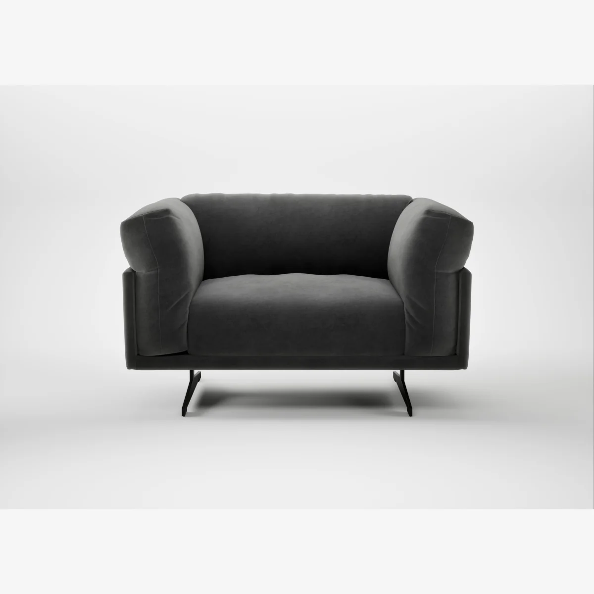 Heal's Novara Loveseat Smart Luxe Velvet Nickel Black Feet – image 1