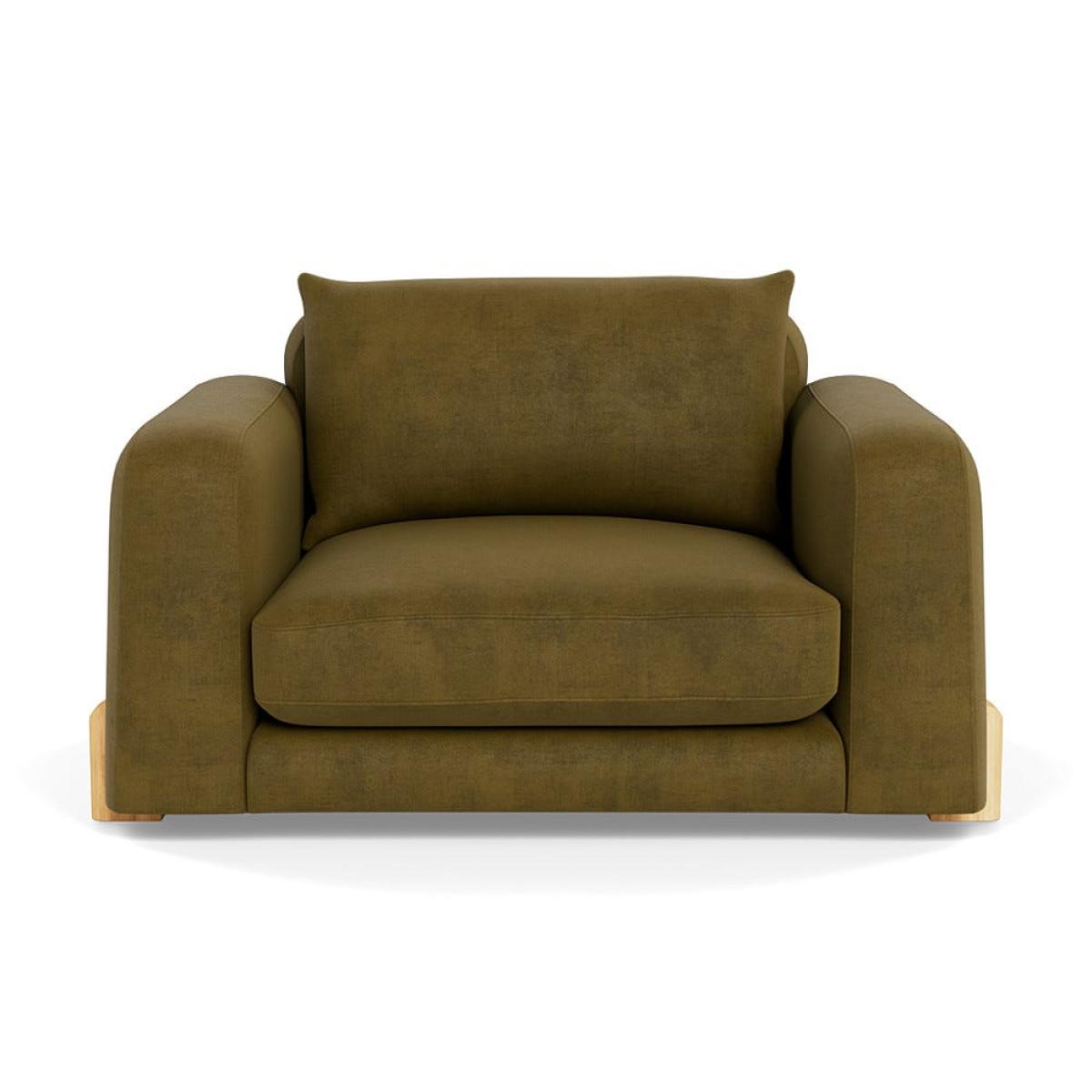 Heal's Nuvola Loveseat Smart Luxe Velvet Peridot Natural Oak Feet – image 2