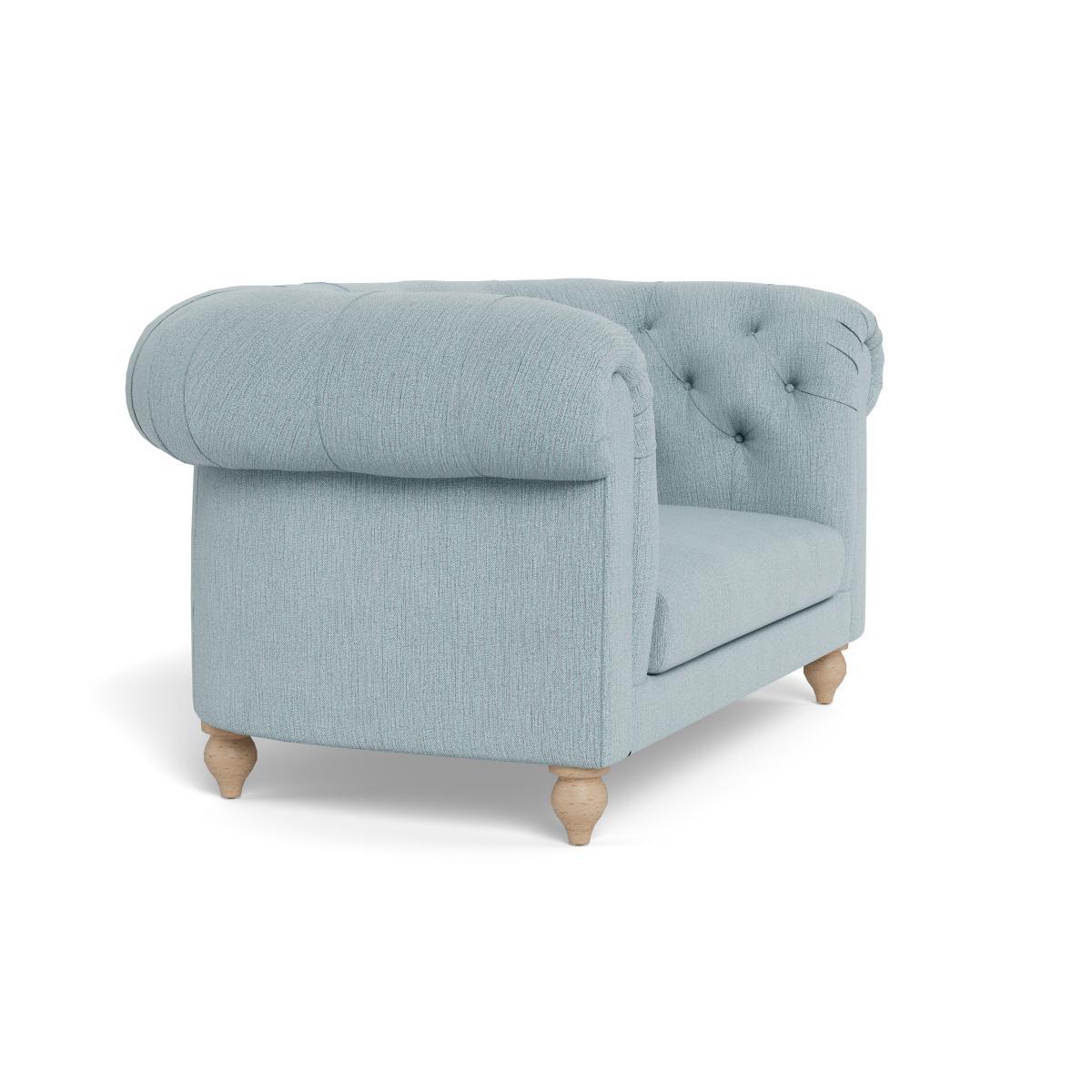 Heal's Fitzrovia Loveseat Smart Linen Mix Duck Egg Stained Oak Feet - Heal's UK Furniture – image 2