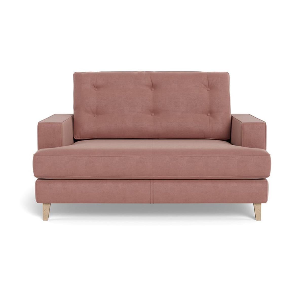 Heal's Mistral Loveseat Smart Luxe Velvet Dusky Pink Natural Beech Feet – image 2