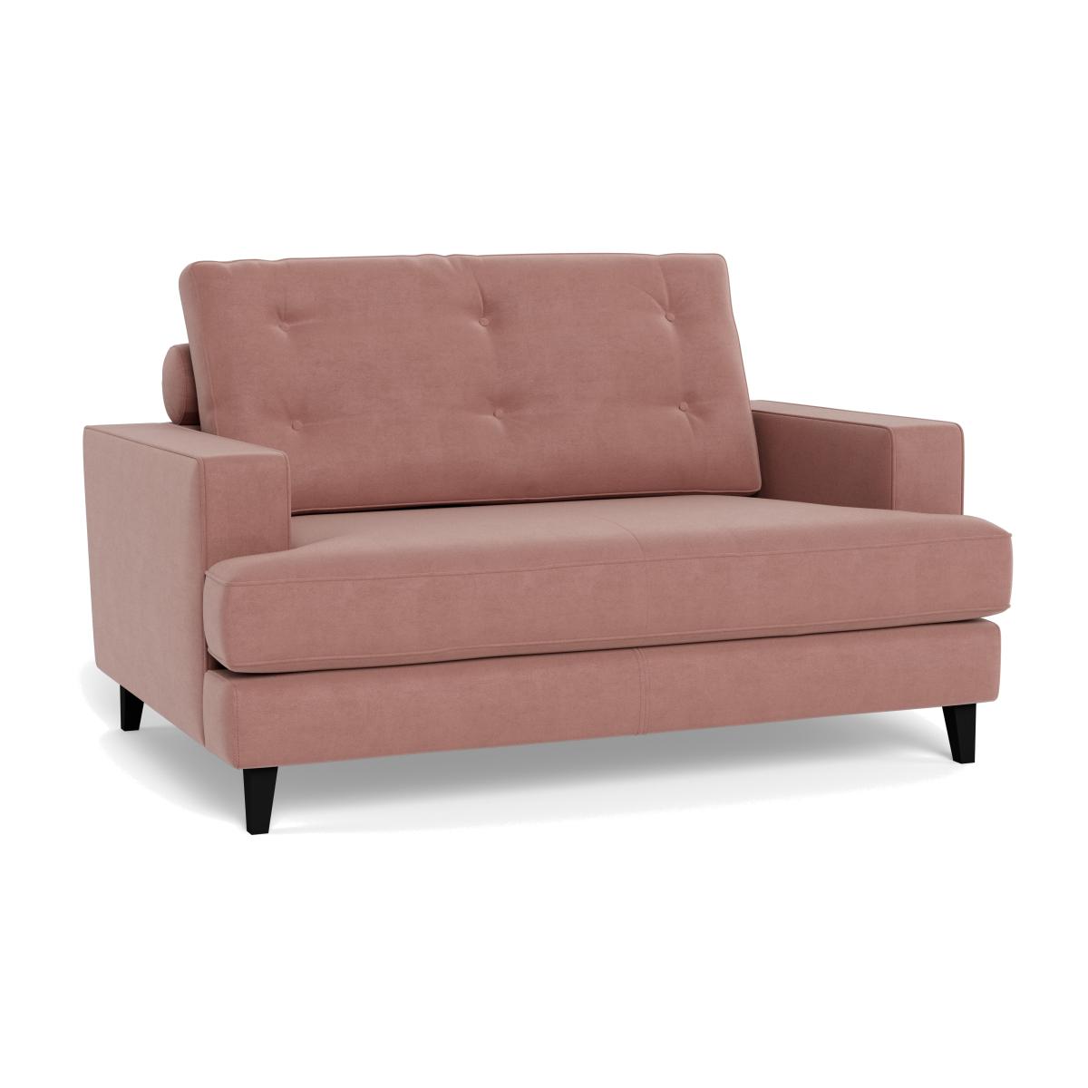 Heal's Mistral Loveseat Smart Luxe Velvet Dusky Pink Natural Beech Feet – image 1