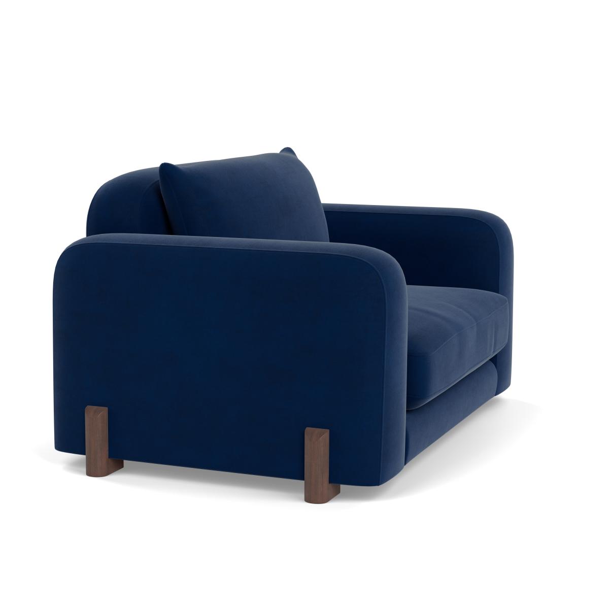 Heal's Nuvola Loveseat Velvet Midnight Walnut Stained Feet – image 2