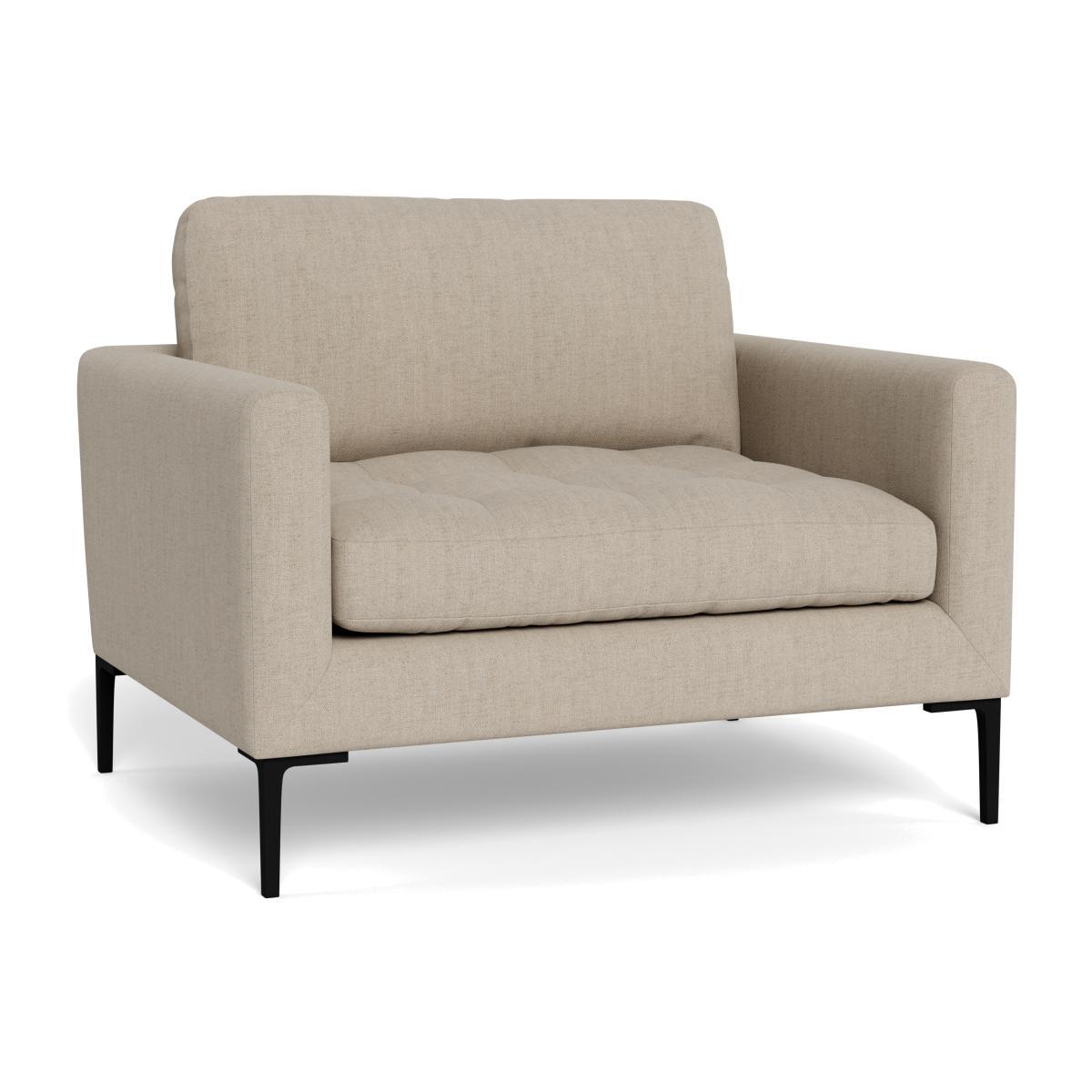 Heal's Eton Loveseat Broad Weave Putty Brass Feet - Heal's UK Furniture – image 1