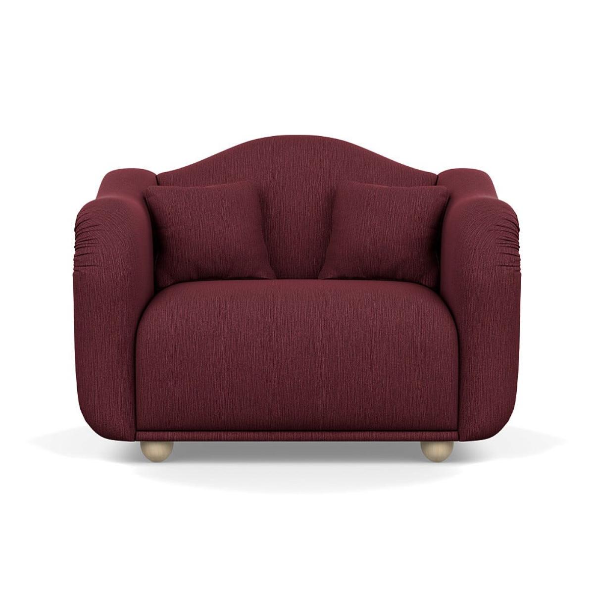 Heal's Tetbury Loveseat Smart Linen Mix Maroon Natural Beech Feet – image 2