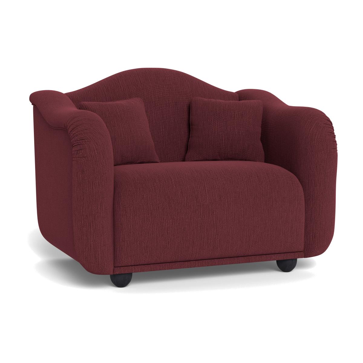 Heal's Tetbury Loveseat Smart Linen Mix Maroon Natural Beech Feet – image 1
