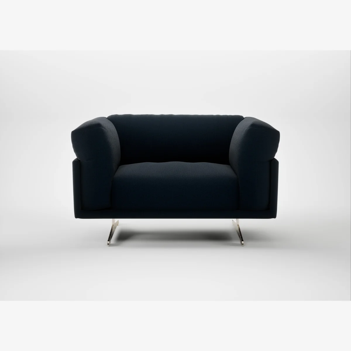 Heal's Novara Loveseat Boucle Velvet Space Stainless Steel Feet – image 1