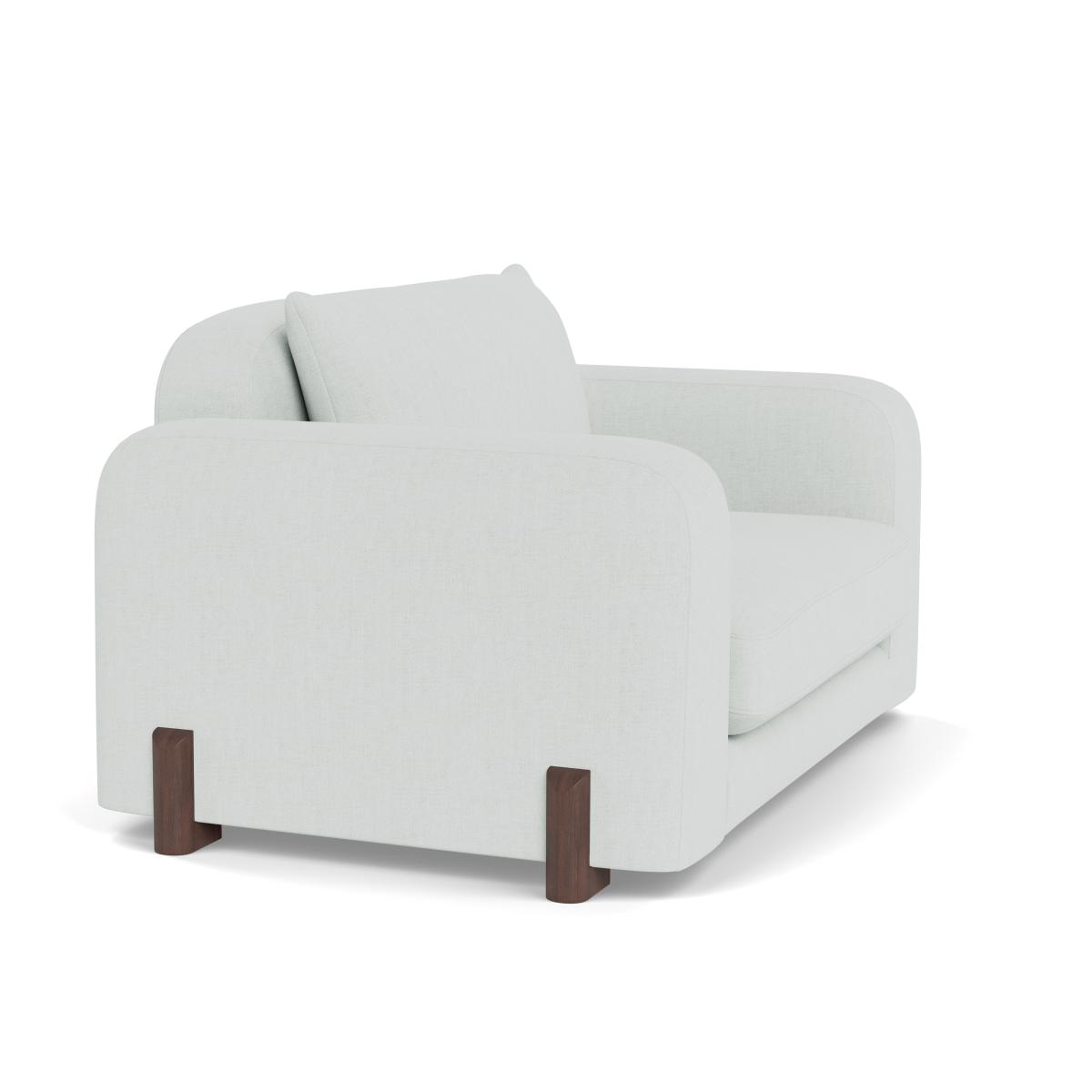 Heal's Nuvola Loveseat Broad Weave Tin Walnut Stained Feet – image 2