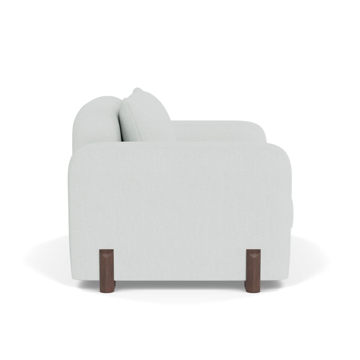Heal's Nuvola Loveseat Broad Weave Tin Walnut Stained Feet – image 3
