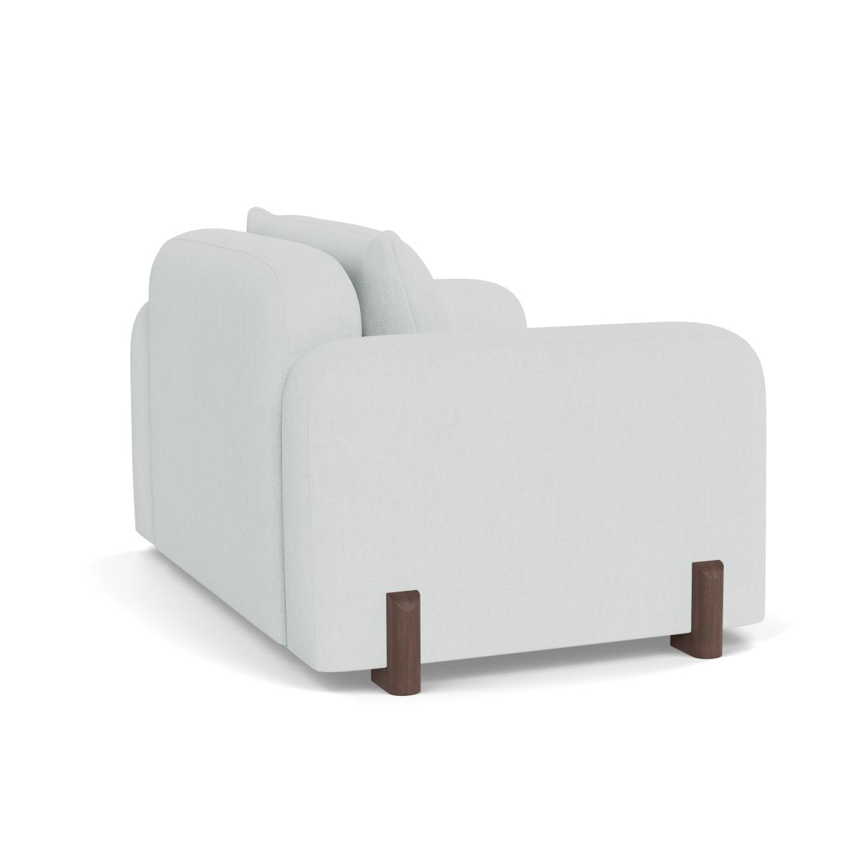 Heal's Nuvola Loveseat Broad Weave Tin Walnut Stained Feet – image 4