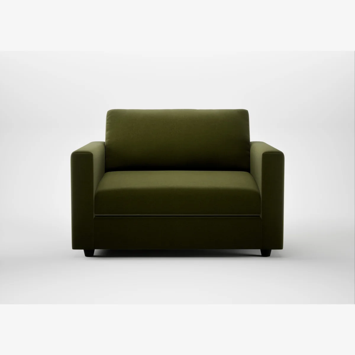 Heal's Nimbus II Loveseat Cotton Velvet Evergreen Black Feet – image 1