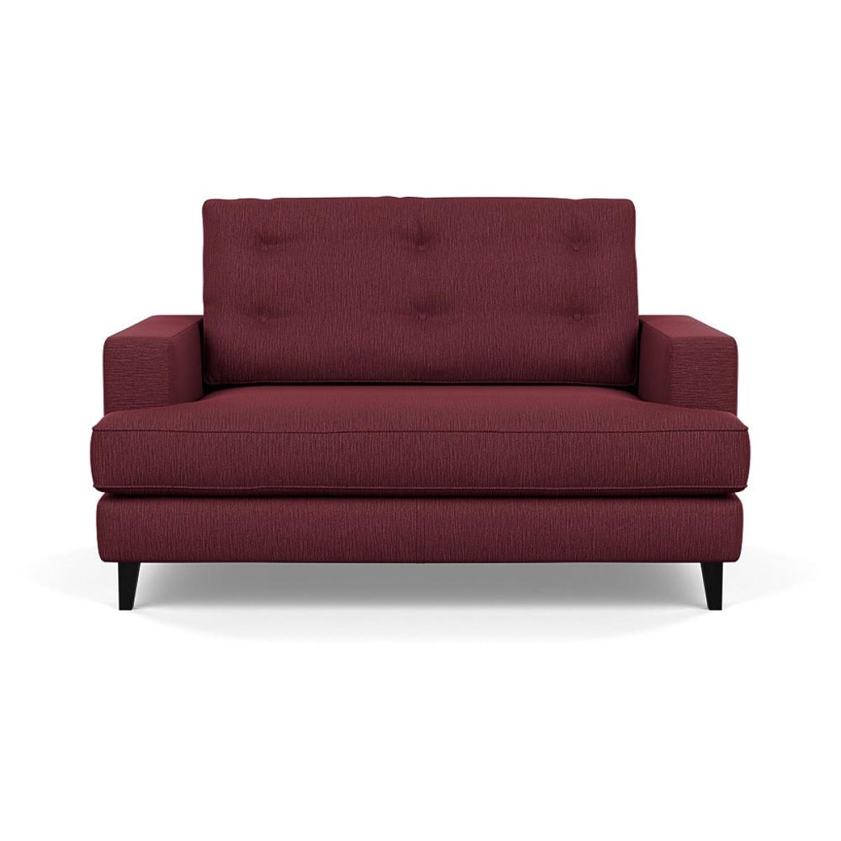 Heal's Mistral Loveseat Smart Linen Mix Maroon Black Feet – image 2