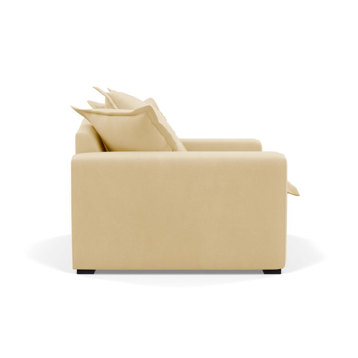 Heal's Brompton Loveseat Smart Luxe Velvet Biscuit Black Feet - Heal's UK Furniture – image 3
