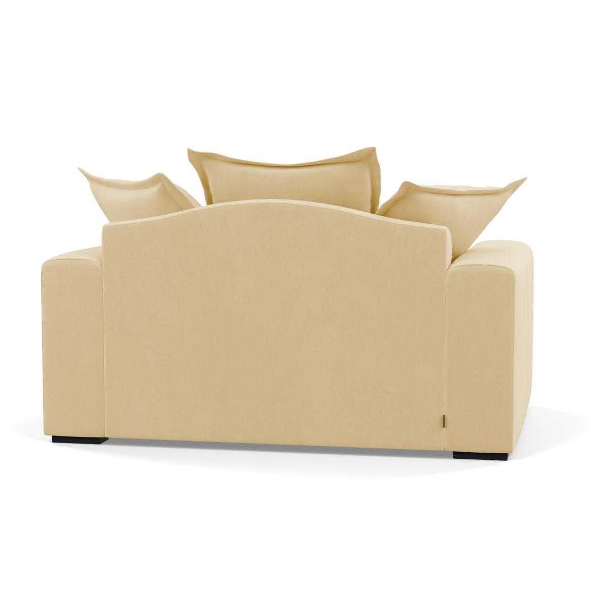 Heal's Brompton Loveseat Smart Luxe Velvet Biscuit Black Feet - Heal's UK Furniture – image 5