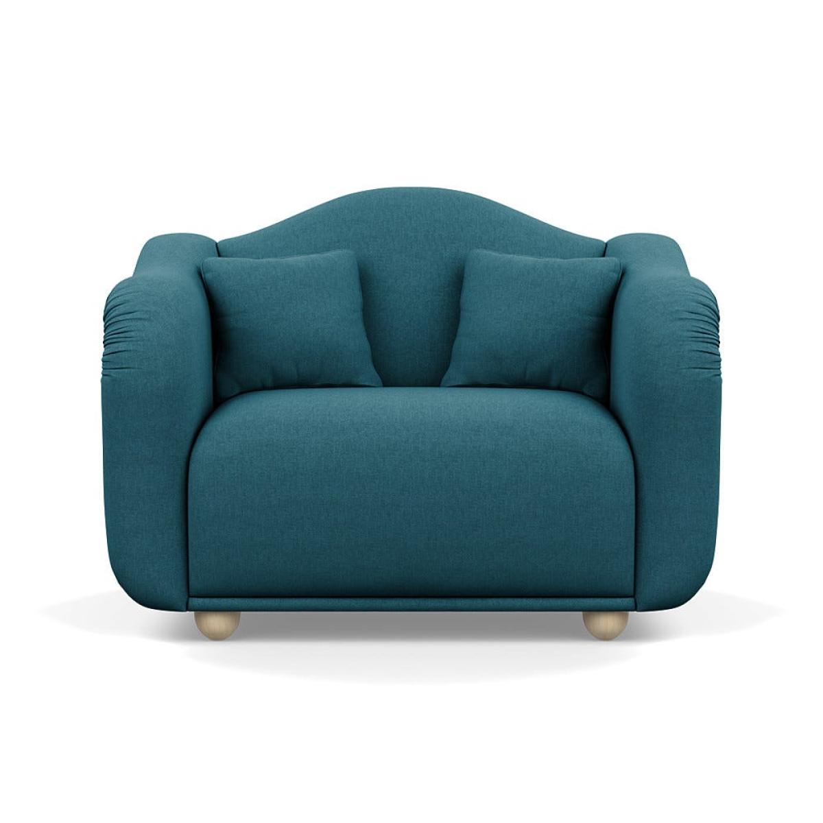 Heal's Tetbury Loveseat Brushed Cotton Cadet Natural Beech Feet – image 2