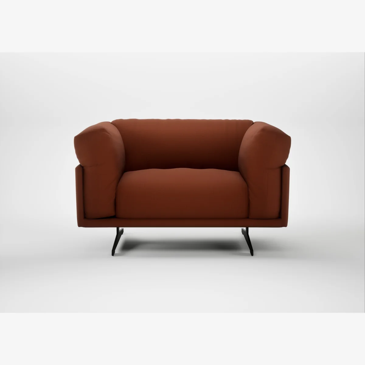 Heal's Novara Loveseat Smart Cotton Linen Rust Black Feet – image 1
