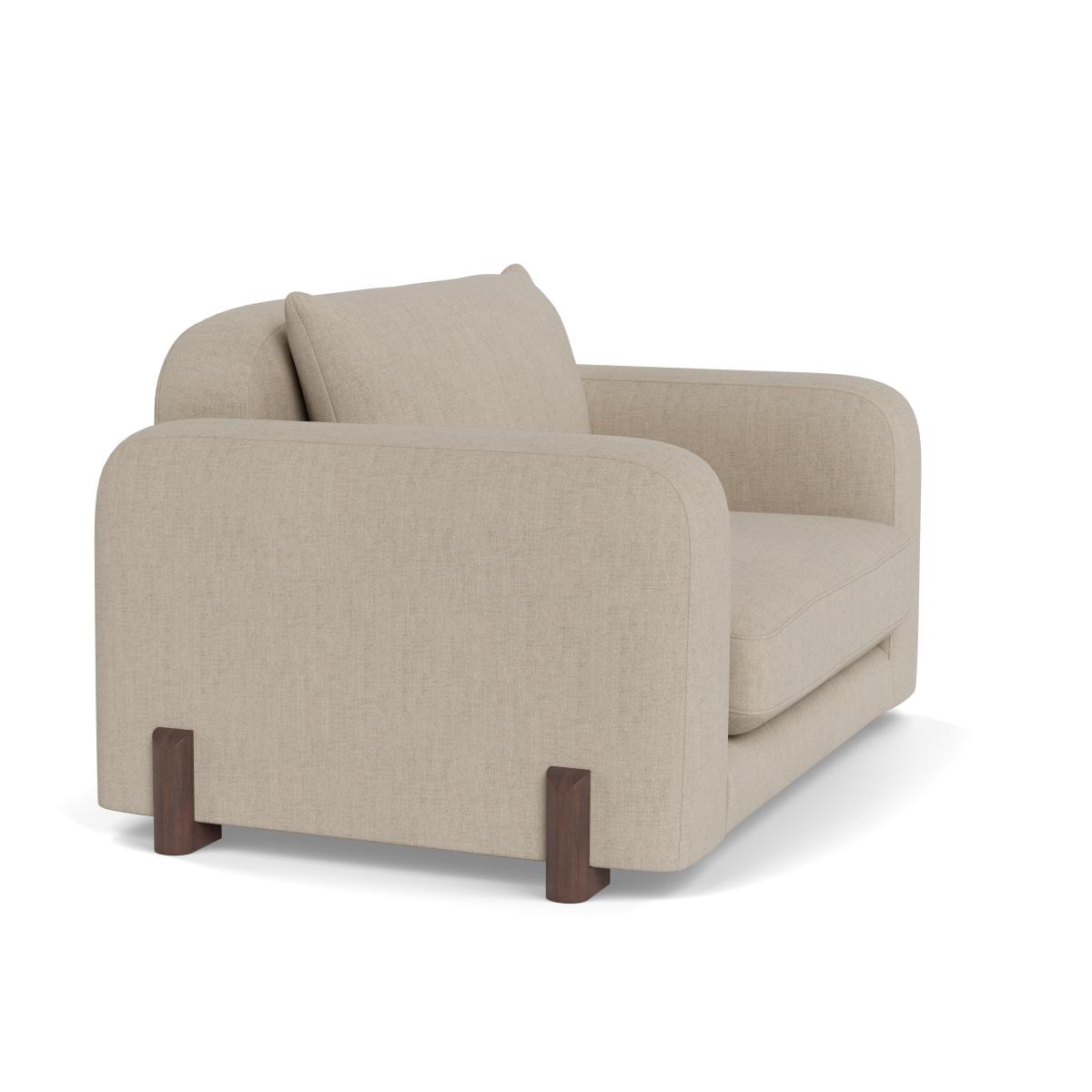 Heal's Nuvola Loveseat Broad Weave Putty Walnut Stained Feet – image 2