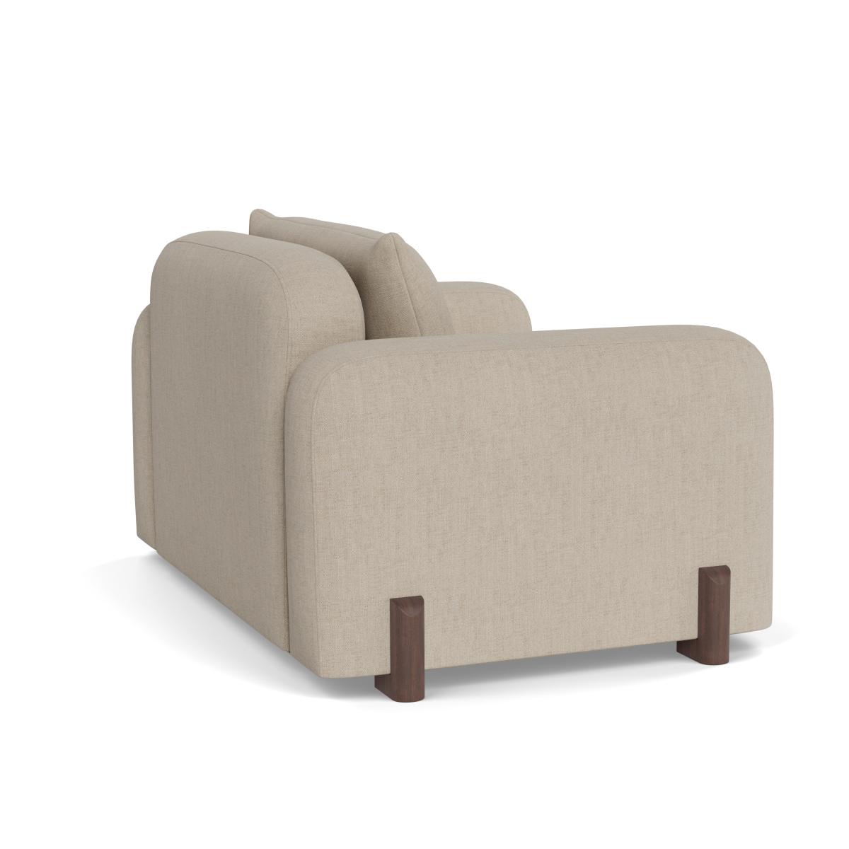 Heal's Nuvola Loveseat Broad Weave Putty Walnut Stained Feet – image 4