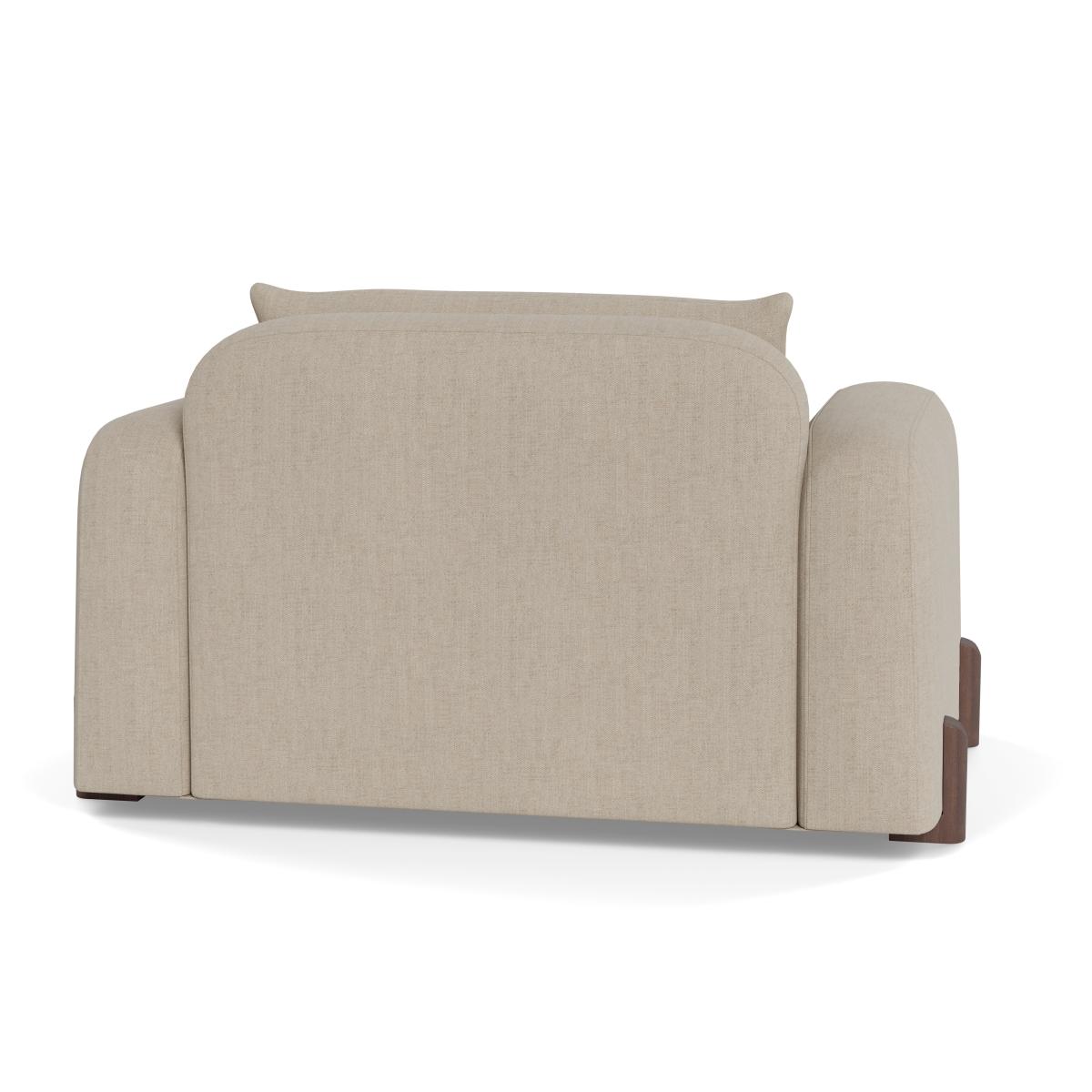 Heal's Nuvola Loveseat Broad Weave Putty Walnut Stained Feet – image 5