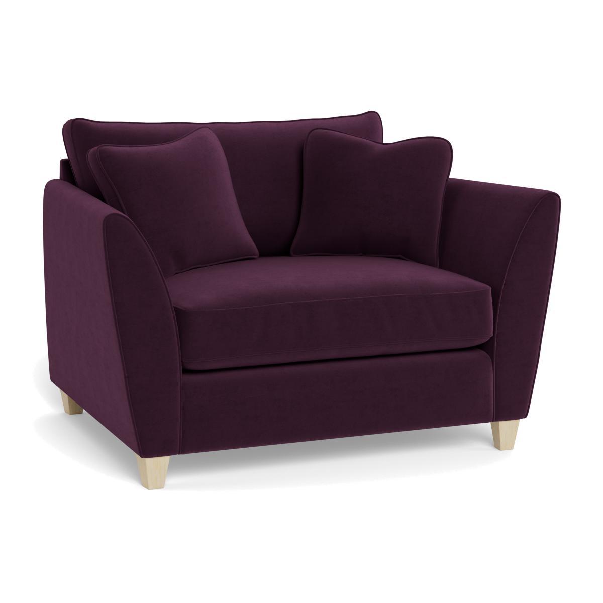 Heal's Torino Loveseat Velvet Grape Black Feet - Heal's UK Furniture – image 1