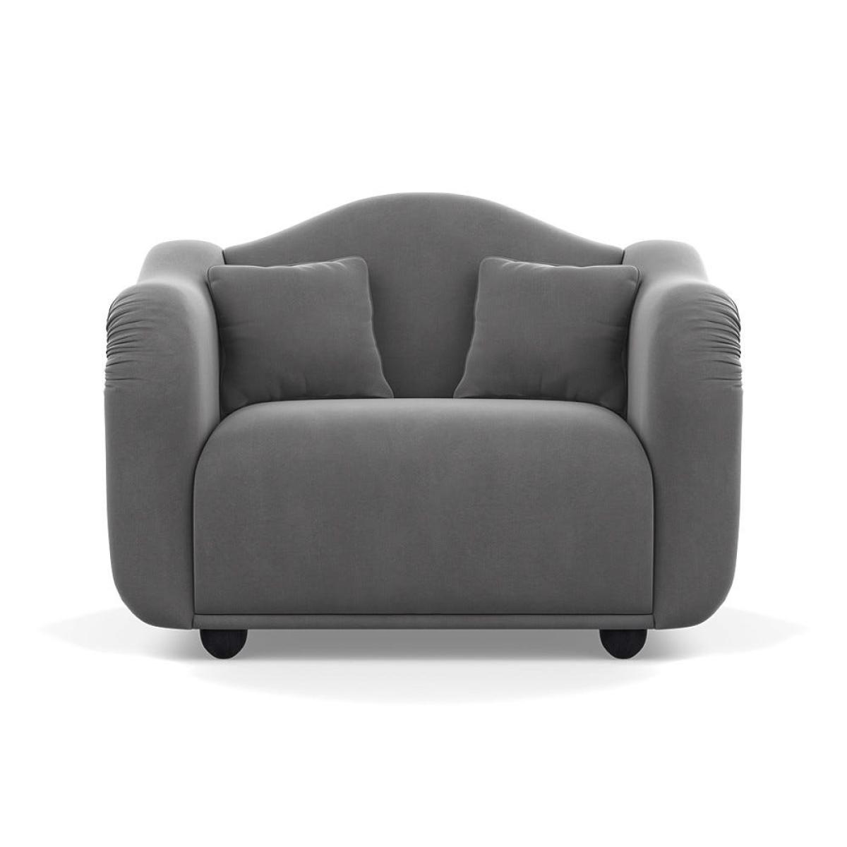 Heal's Tetbury Loveseat Smart Velvet Mercury Black Beech Feet – image 2