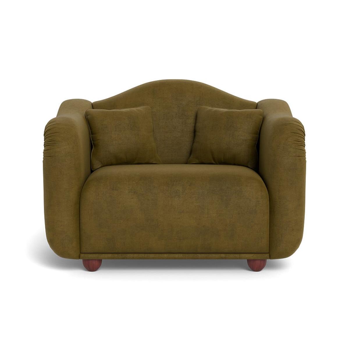 Heal's Tetbury Loveseat Smart Luxe Velvet Peridot Walnut Stained Beech Feet – image 2