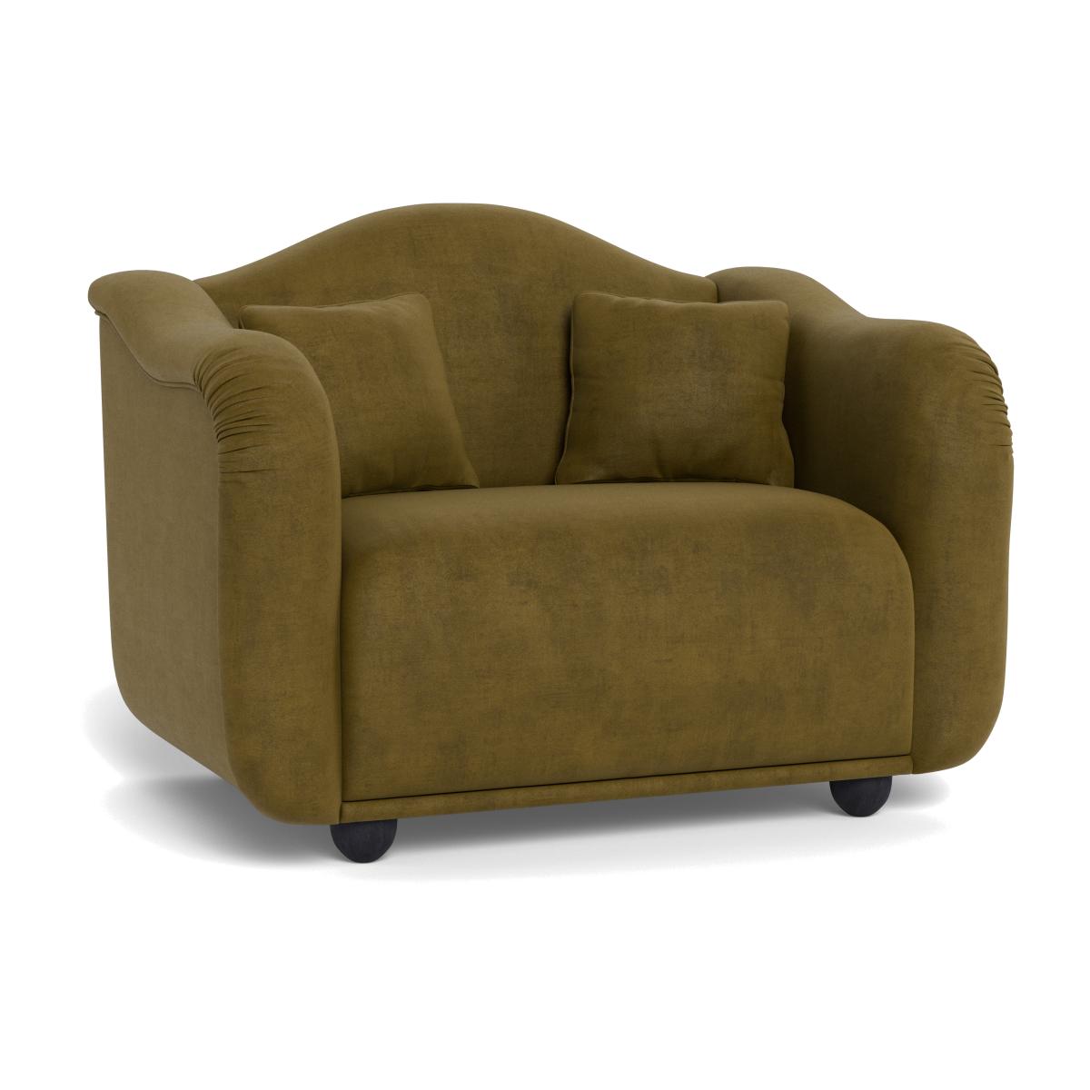 Heal's Tetbury Loveseat Smart Luxe Velvet Peridot Walnut Stained Beech Feet – image 1