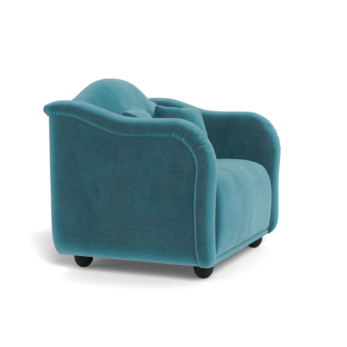 Heal's Tetbury Loveseat Smart Luxe Velvet Airforce Blue  Natural Beech Feet – image 3