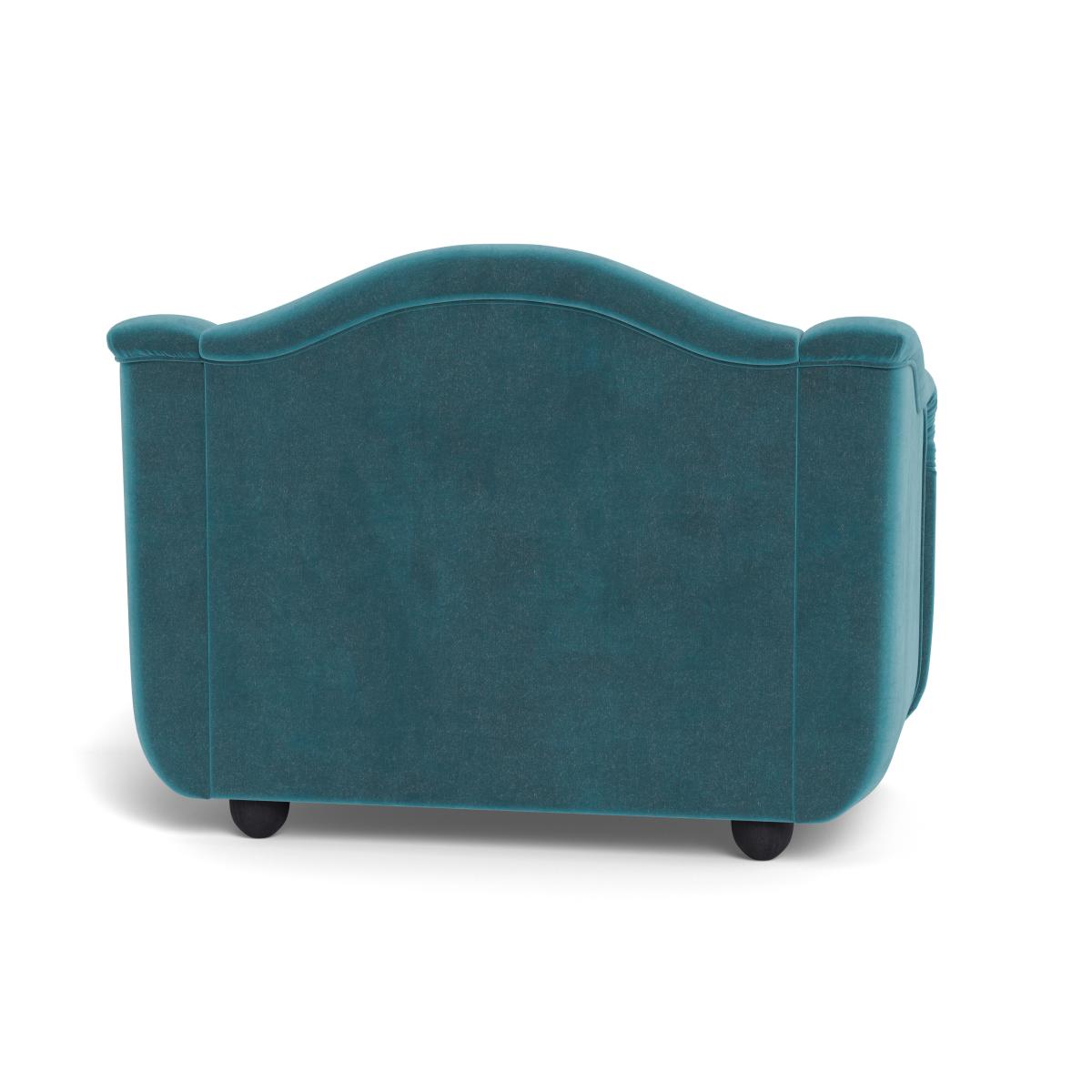 Heal's Tetbury Loveseat Smart Luxe Velvet Airforce Blue  Natural Beech Feet – image 6