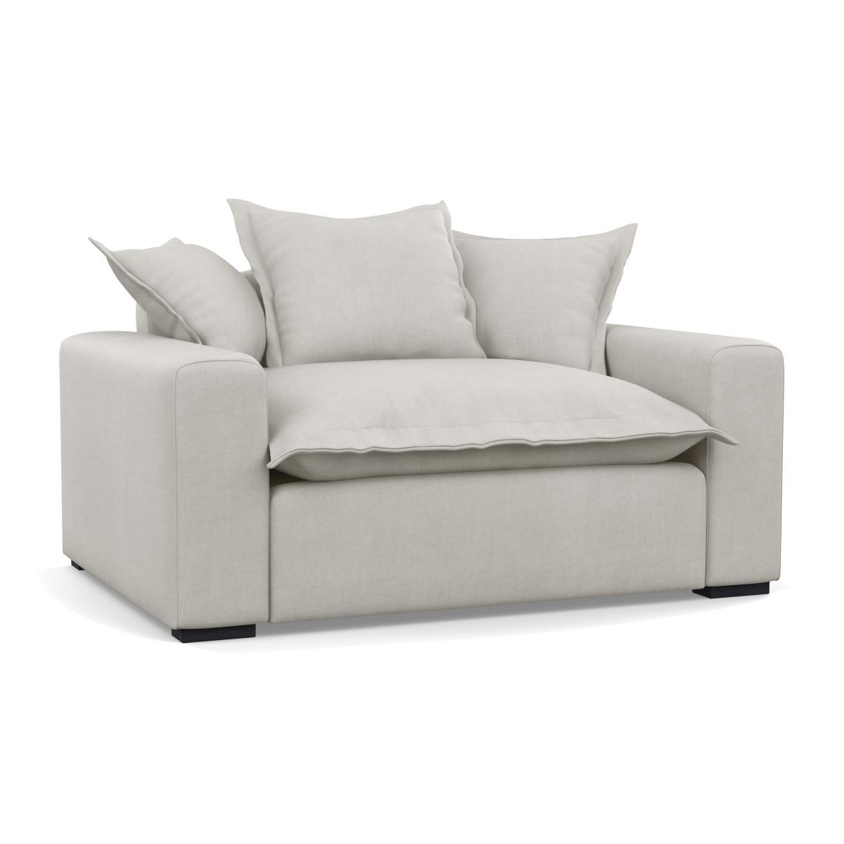 Heal's Brompton Loveseat Capelo LinenCotton Sea Salt Black Feet - Heal's UK Furniture – image 1