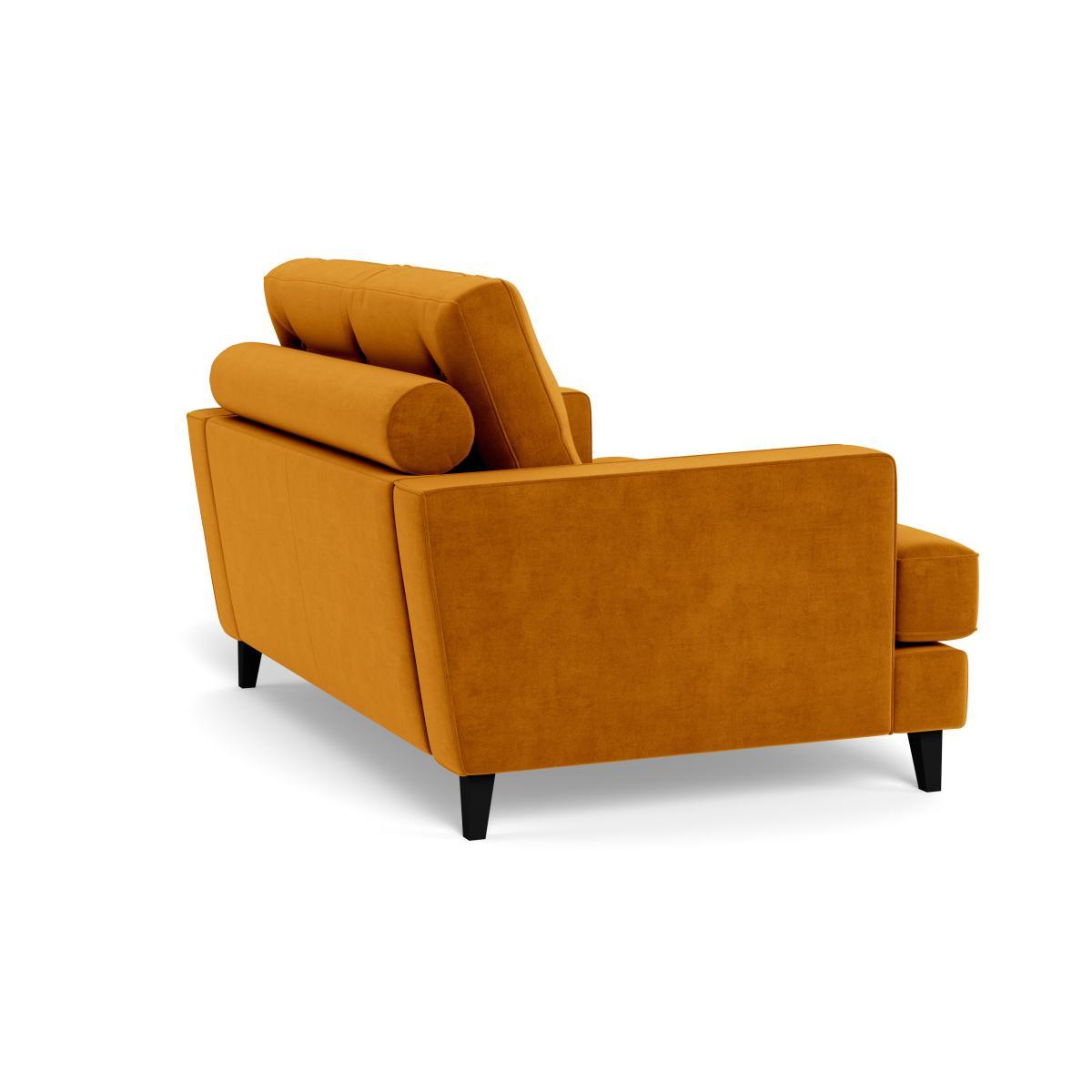 Heal's Mistral Loveseat Smart Luxe Velvet Cognac Black Feet - Heal's UK Furniture – image 4