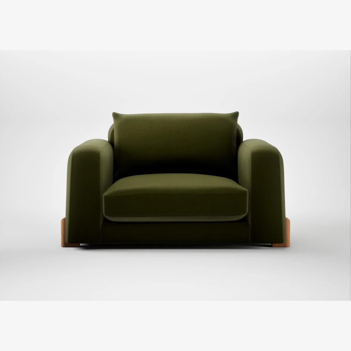 Heal's Nuvola Loveseat Cotton Velvet Evergreen Natural Feet