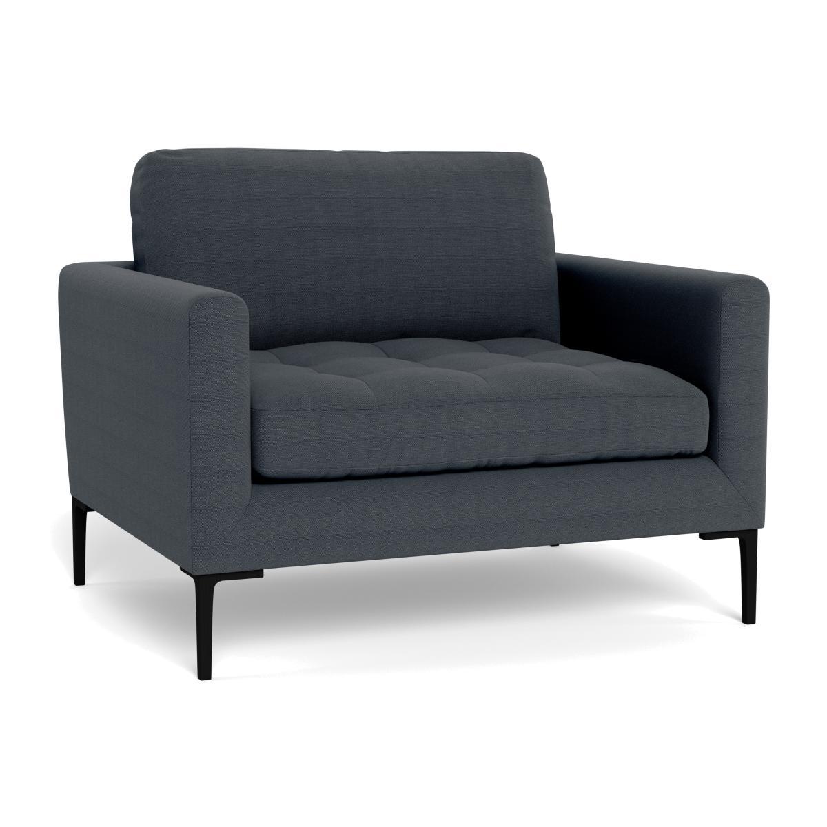 Heal's Eton Loveseat Linen Dark Grey Black Feet - Heal's UK Furniture – image 1